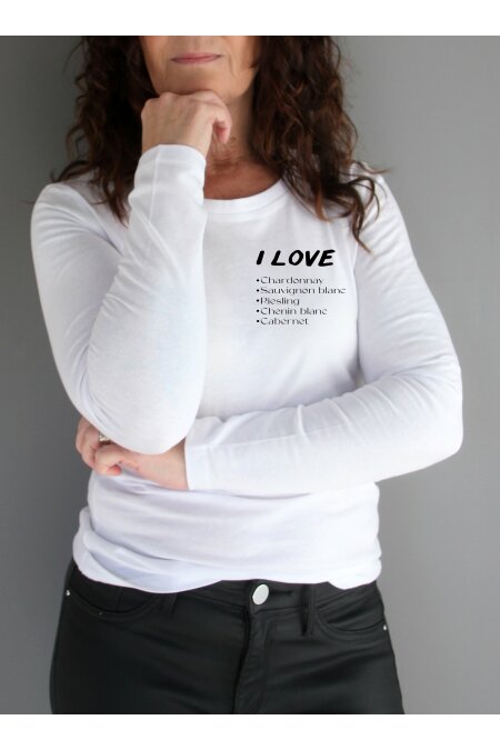 Lngrmad t-shirt VITT VIN (fler frger)