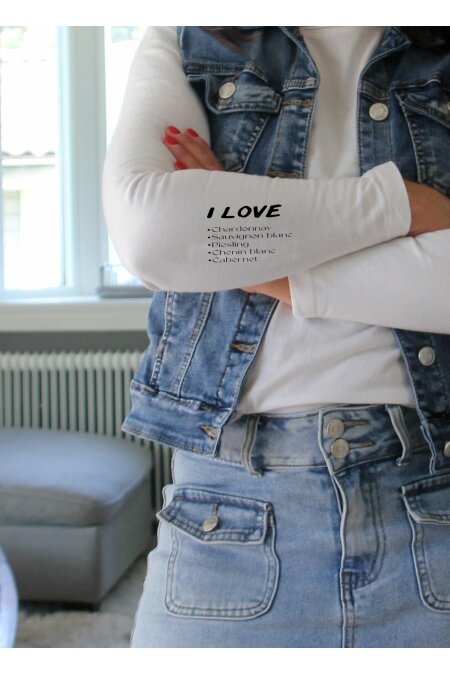 Lngrmad t-shirt VITT VIN (fler frger)