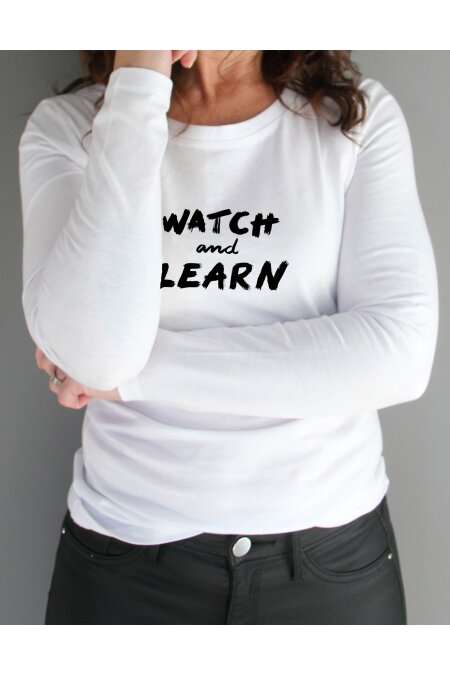 Lngrmad T-shirt WATCH and LEARN (fler frger)