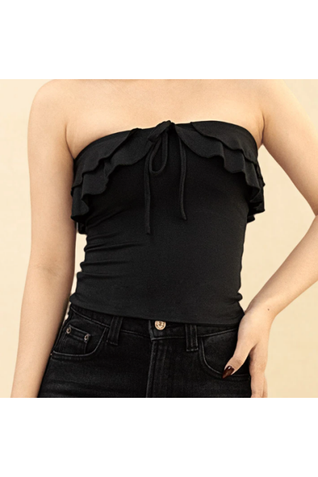Bandeau top med volang