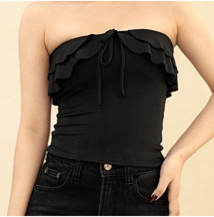 Bandeau top med volang