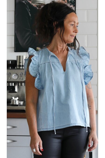 Jeansblus med knyt (endast S och L kvar)