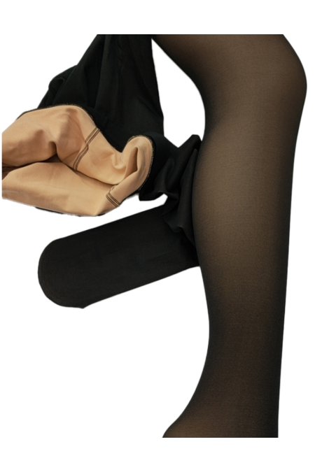 Fodrade tights med beige insida