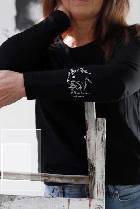 Långärmad T-shirt BORN TO BE A CAT MOM Långärmad T-shirt BORN TO BE A CAT MOM