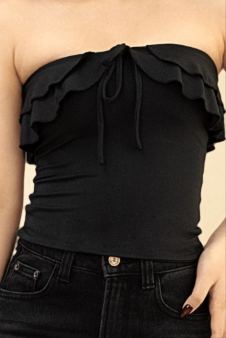 Bandeau top med volang Bandeau top med volang