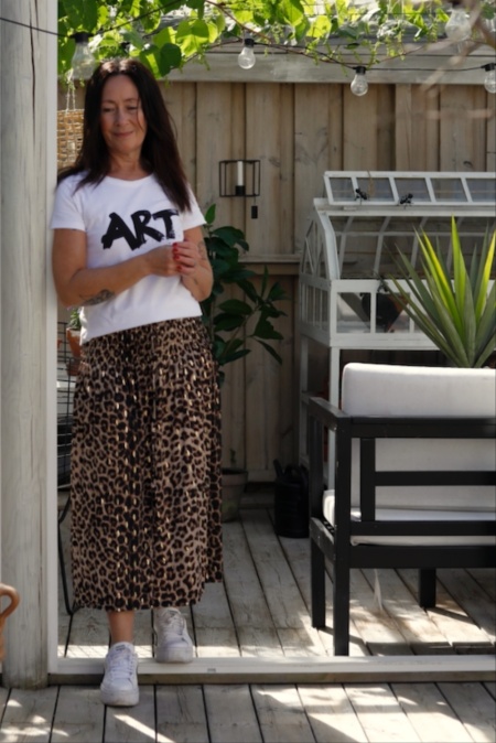 Klnning/kjol med smock LEOPARD