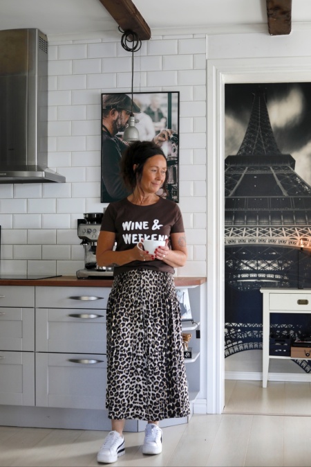 Klnning/kjol med smock LEOPARD