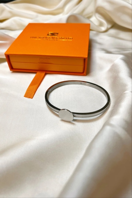 Armband fr knappsmycke silver