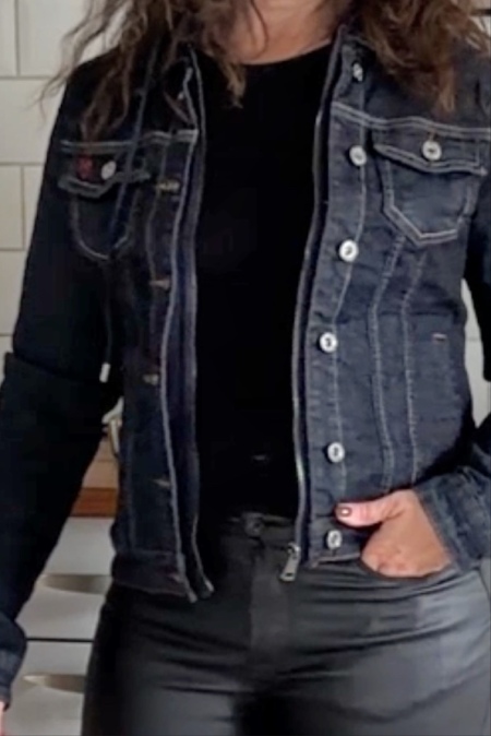 Jeansjacka med hood