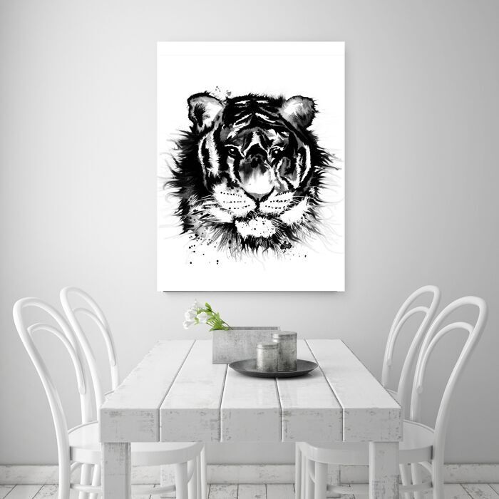 Svartvit tiger 50X70 cm